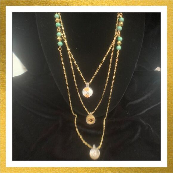 HAND CRAFTED Latte Art PENDANTS Miniature Coffee Cups Multi-Layer NECKLACE - Picture 1 of 2